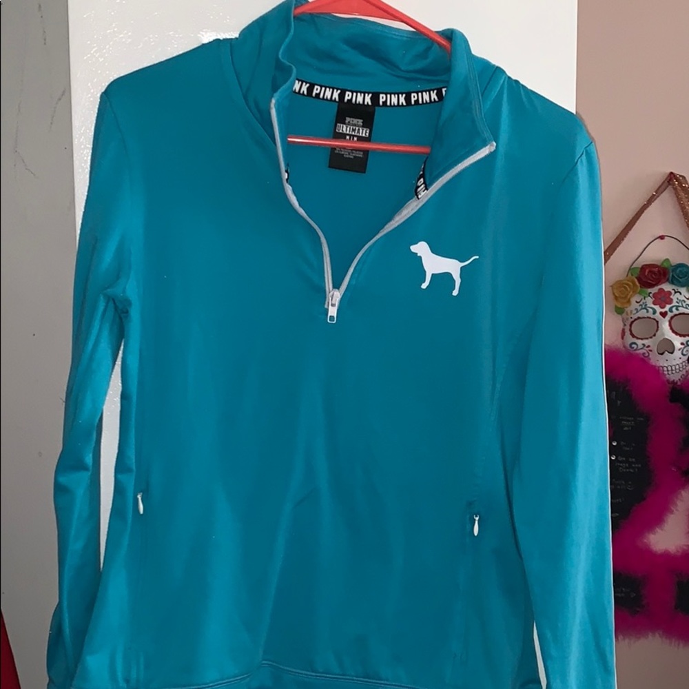 Pink active wear long sleeve pull over